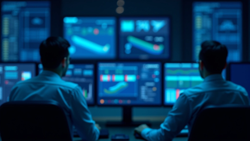 Centro di controllo portuale moderno con operatori che monitorano schermi di tracking dei camion e gestione dei gate in tempo reale